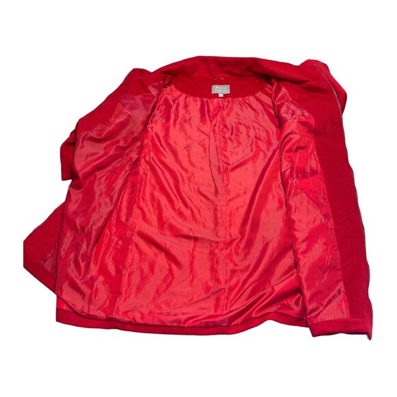 Jessica London Coat Women's 18W Red Polyester Mock Neck Full Zip - Picture 4 of 9